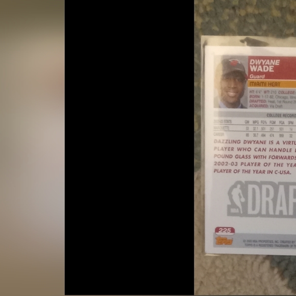 2003- '04 Topps #225 Dwayne Wade RC Draft Pick Miami Heat - Picture 5 of 7